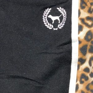 Victoria’s Secret PINK boyfriend style sweats with leopard accent stripes